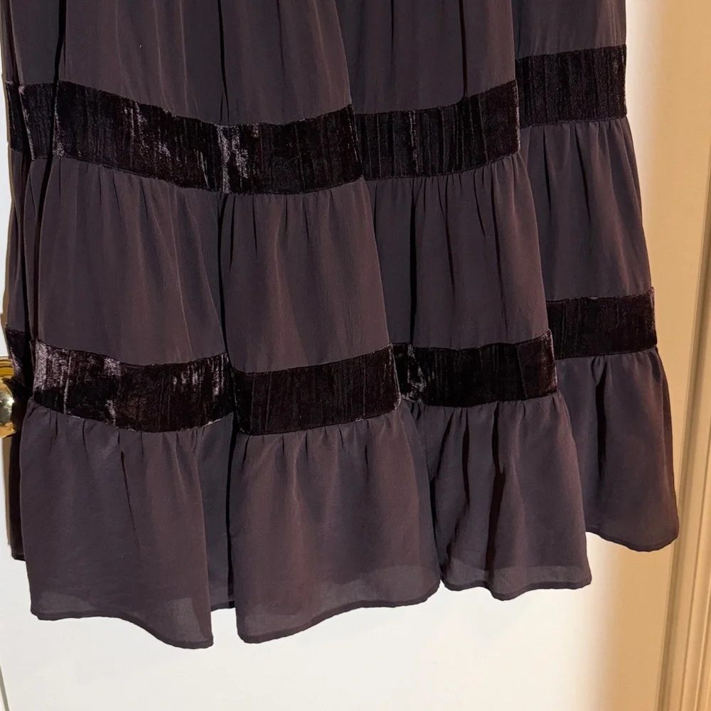 INC International Concepts Women's 100% Silk Skirt Chocolate Brown Color